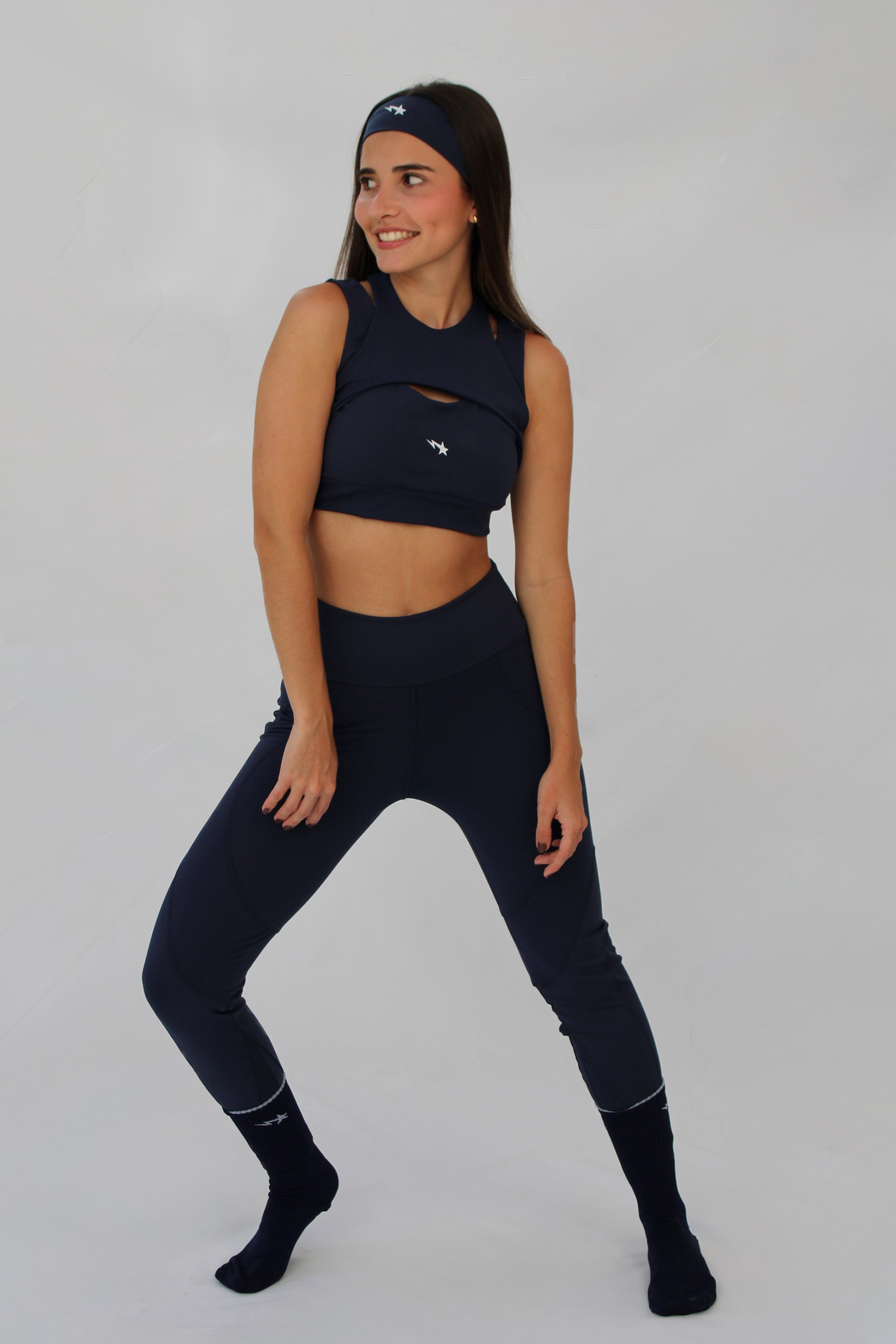 Legging Capella Azul Marino Con Cortes